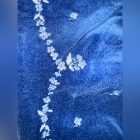 Blue Velvet Janie and Jack Skirt Baby Blue Floral Embroidery 3-6 Mo Hanukkah - Picture 8 of 13